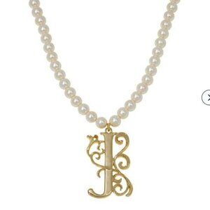 Heidi Daus "Illuminating" Letter Gold Tone Initial Bead Necklace "J " NWT